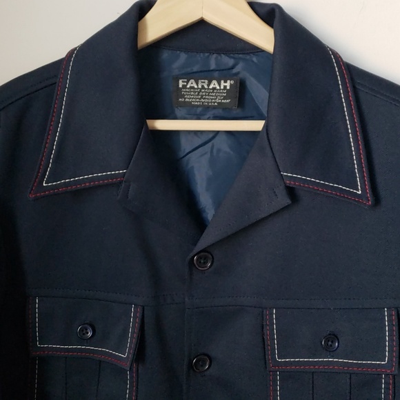 Vintage 70s FARAH Unisex Workwear Shirt Jacket - Picture 2 of 7